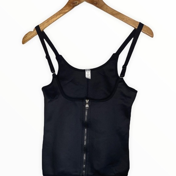 Black Trainer Corset Body Shaper Underbust Cinchers Sweat Tank Adjustable Straps - Picture 1 of 8